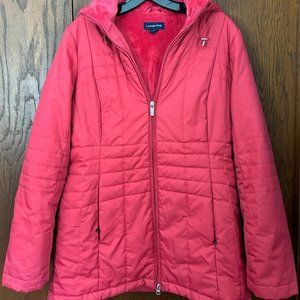 Women's Lands End Insulated Cozy Fleece Lined Coat in FUCHSIA PLUM, Size S